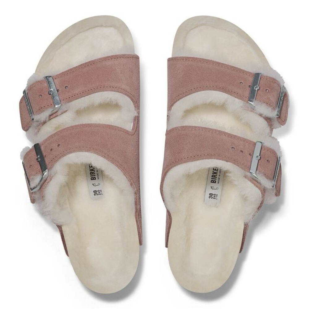 Birkenstock Arizona Shearling Suede Leather - Pink Clay - Picture 3 of 10